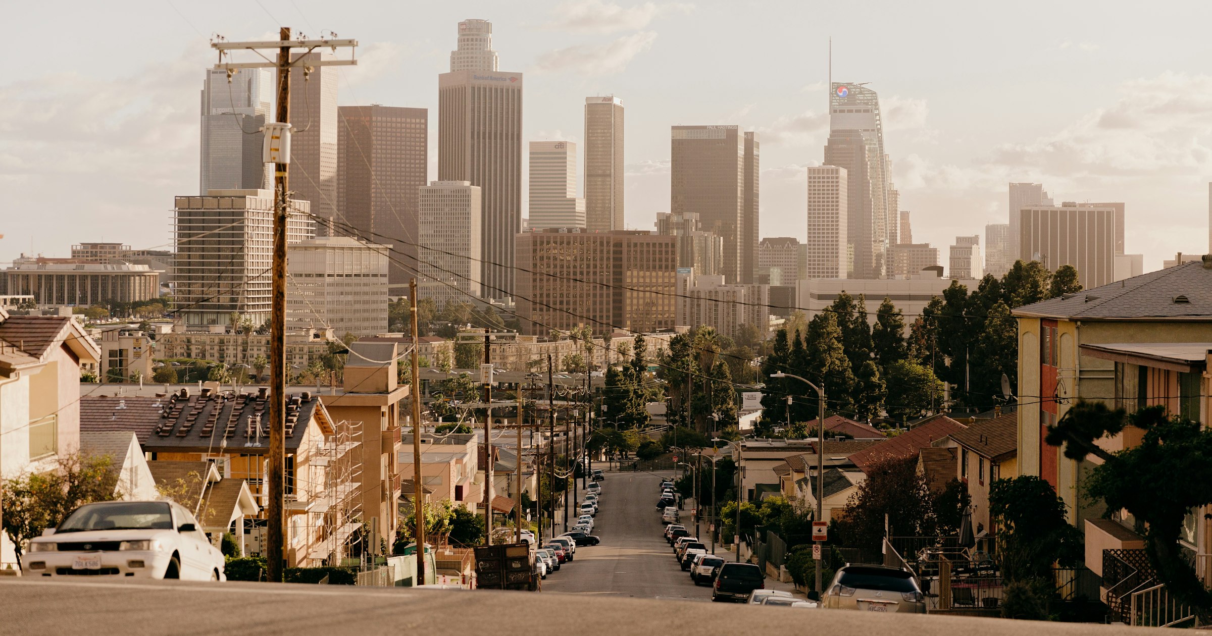 The downtown Los Angeles skyline